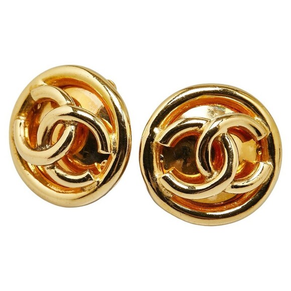 CHANEL Gold Coco Mark Earrings - Picture 2 of 7